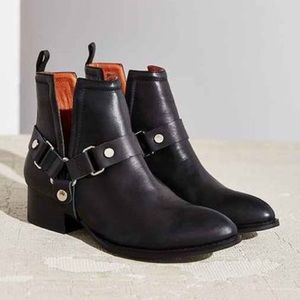 Jeffrey Campbell black musk harness booties